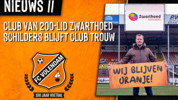 Club van 200-lid Zwarthoed Schilders blijft club trouw
