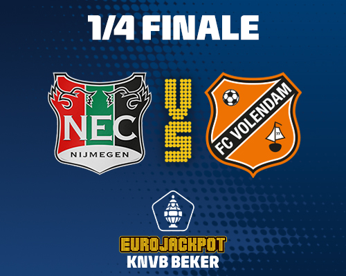Bekerduel tegen N.E.C. Nijmegen vastgesteld op woensdag 4 februari