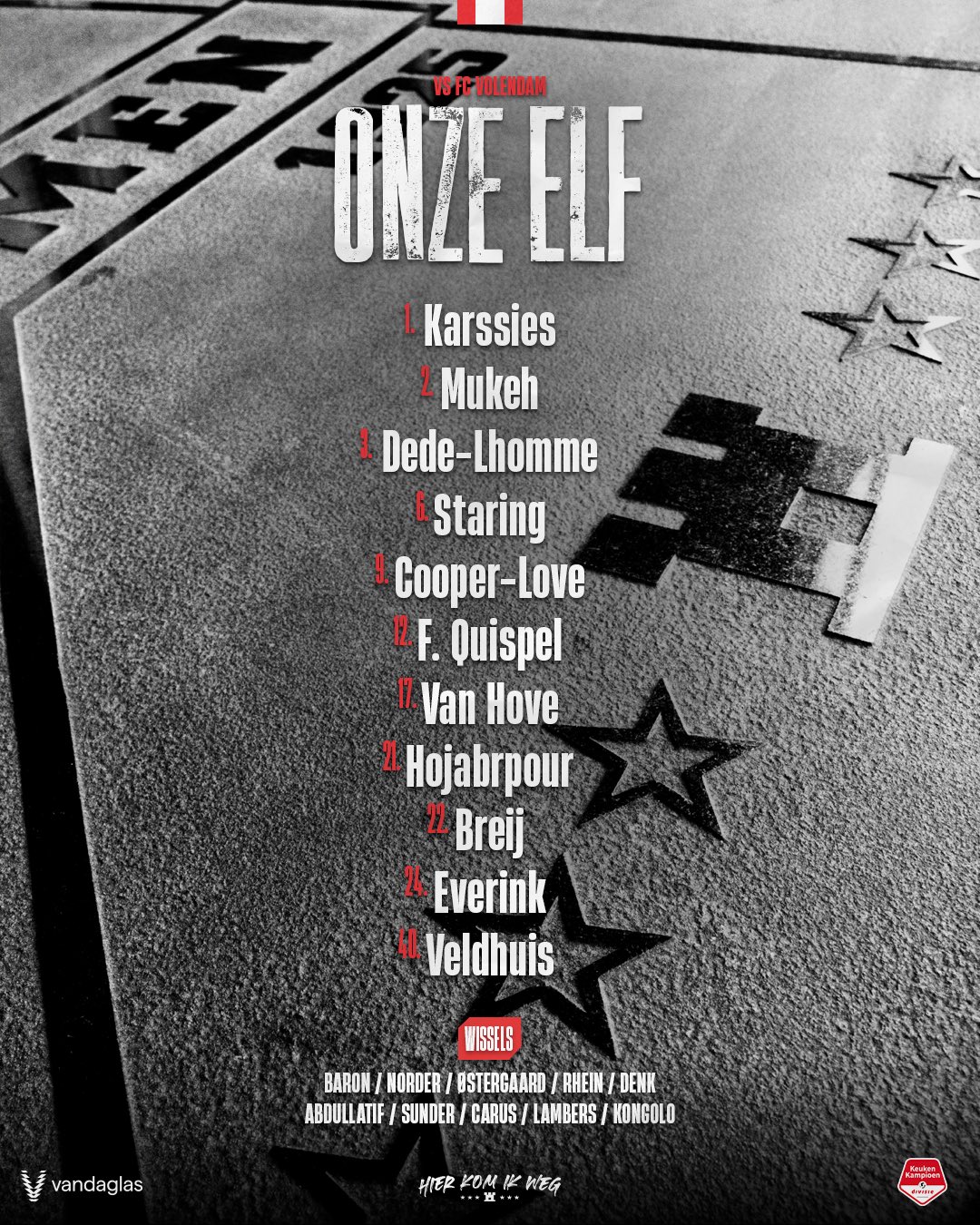 De elf van FC Emmen